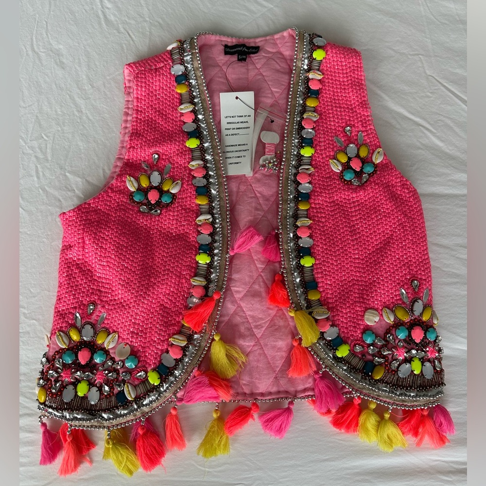 Handmade Unique Pink Vest